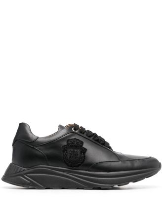 Billionaire Boys Club embroidered-logo low-top sneakers - men - Calf Leather/Calf Leather/Rubber - 41 - Black