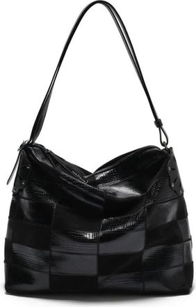 Maliparmi Leren Bloom Shopper - Dames - Schoudertassen - Zwart - ONE Size - Leer - Tassen