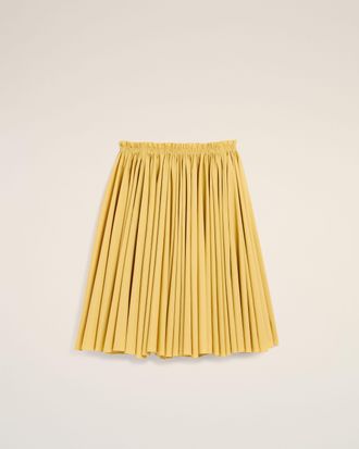 Ami Yellow Cotton Midi Corolla Skirt Yellow - 34 - for Women