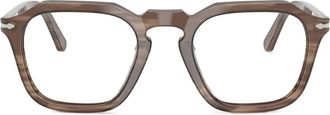 Persol rectangle-frame glasses - Brown