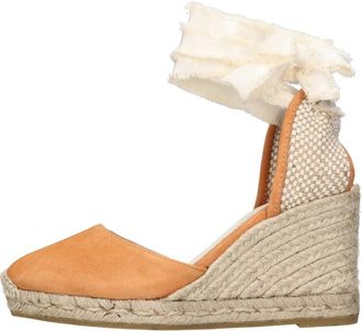 Espadrilles Su&egrave;de en Raffia Sandalen - Dames - Sleehakken - Oranje - 38 EU - Su&egrave;de - Schoenen