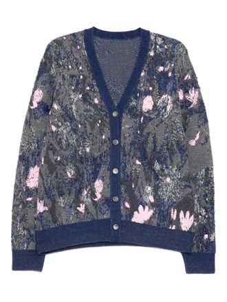 JNBY painted-effect cardigan - women - Wool - M - Grey