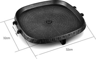OEM Plancha De Parrilla Cuadrada Antiadherente Estilo Coreano, Port&aacute;til, Para Barbacoa, Con Revestimiento De Piedra, Para Cocinar En Casa Y Al Aire Libre