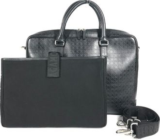 Ferragamo Leather Briefcase Handbag Shoulder Bag (Pre-Owned)