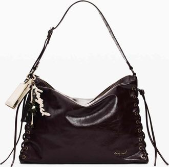 Desigual Borsa grande marrone lucida