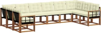 vidaXL Conjunto De Sof&aacute;s De Exterior 10 Uds. Natural Y Crema Vidaxl