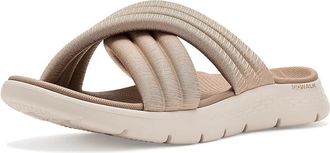 Skechers On-The-Go GO Walk Flex Sandals w/ Puffy Crossband Womens Sandals Tan : 12 B - Medium