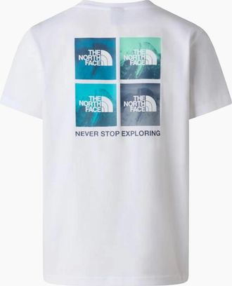 The North Face Mens The North Face Mens T Shirts Mountain Photo Box Crew Neck Cotton Tee - White - Size: 42