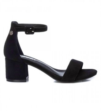 Xti Womens Block Heel Suede Sandals In Black