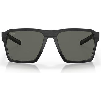 Costa Antille 58mm Polarized Square Sunglasses in 04G Net Black /Gray 580G at Nordstrom
