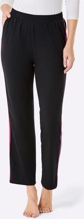 Feel Good Wellnesshose FEEL GOOD, Damen, Gr. 18/19, Kurzgr&ouml;ssen, rosa (schwarz, fuchsia), 95% Baumwolle, 5% Elasthan, gemustert, gestreift, unifarben, Hosen Wel