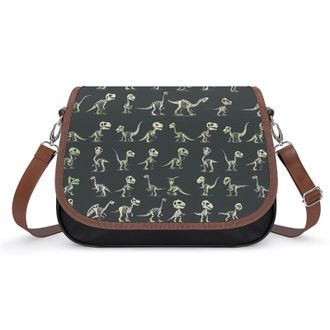 Generic Cotton Dinosaurs Dino Skeletons Skulls Bones Crossbody Bags for Women Shoulder Messenger Bag Purse Handbags