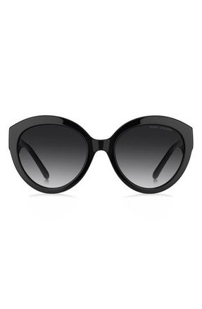 Marc Jacobs 56mm Cateye Sunglasses in Black/Dark Grey Sf at Nordstrom