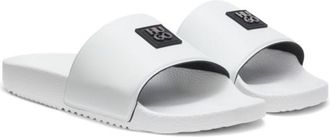 HUGO BOSS Italian-made slides with stacked-logo uppers