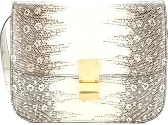 Celine Classic Box Bag Lizard Medium shoulder bag - Beige