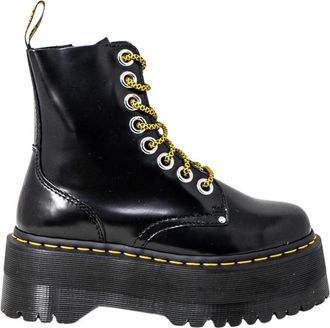 Dr. Martens Platform Veterschoenen - Dames - Veterlaarzen - Zwart - 38 EU - Leer - Schoenen