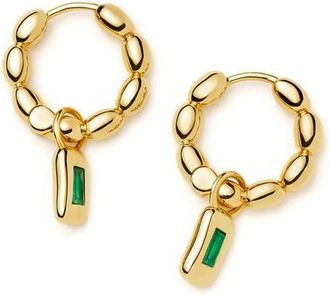 Missoma Molten Stone Baguette Hoop Earrings in Gold at Nordstrom