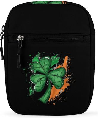 Generic Ireland Irish Flag Green St. Patricks Day Crossbody Bag Adjustable Satchel Cute Shoulder Bag Lightweight Sling Bags