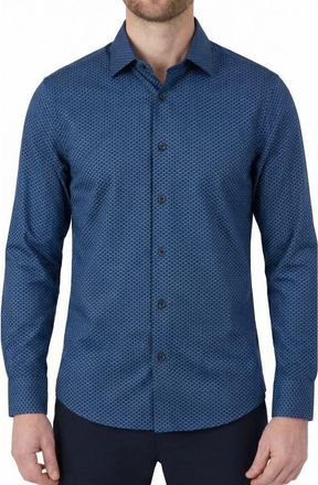 Report Collection Geo Print Long Sleeve Woven Spot Shirt in Navy at Nordstrom Rack, Size X-Large
