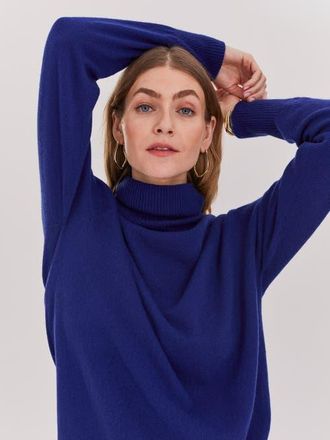 Celtic & Co. Geelong Wool Slouch Turtleneck Sweater in Blue Ink at Nordstrom, Size Medium
