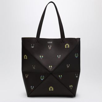 Loewe Puzzle Fold XL Cats bag in brown leather