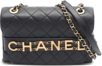 Chanel Borsa a spalla matelass&eacute; con logo - Nero