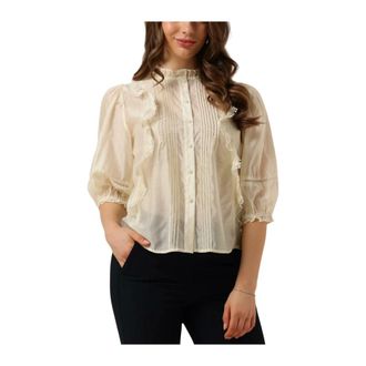Lollys Laundry Overhemden, Dames, Beige, M, Polyester, Vida LL Shirt 3/4