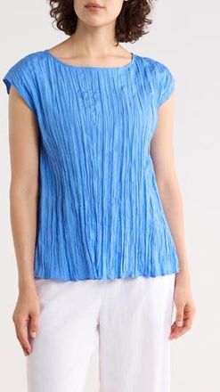 Eileen Fisher Crinkle Silk Top in Ultramarine at Nordstrom Rack, Size X-Large