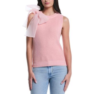 Shelli Segal Organza Bow Sweater Vest in Powder Pink at Nordstrom Rack, Size X-Small