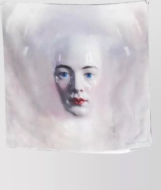 Maison Margiela silk porcelain doll print scarf