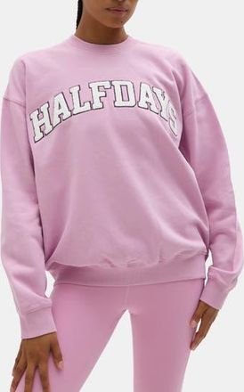 Halfdays Cotton Graphic Sweatshirt in Amethyst at Nordstrom Rack, Size Medium