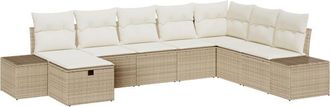 vidaXL Garden Sofa Set 8 pcs Beige 55 x 62 x 69 cm Poly rattan Vidaxl