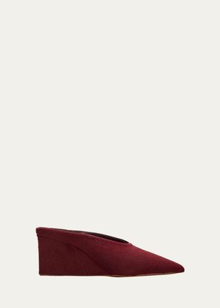 Alaia 75mm Cube Calf Hair Mule Pumps