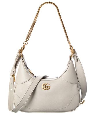 Gucci Gg Logo Leather Hobo Bag