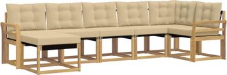 vidaXL Conjunto De Sof&aacute;s De Exterior 7 Uds. Y Beige Vidaxl