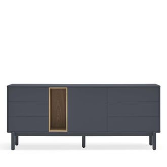 Teulat Aparador 6 cajones 1 puerta gris antracita 180x40 cm