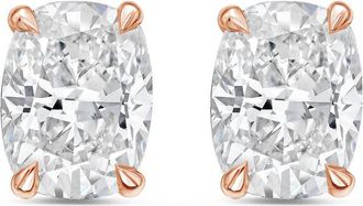 Diana M. Jewels 14Kt Rose Gold 6.00 cts Lab Grown Elongated Cushion Cut Diamond Studs