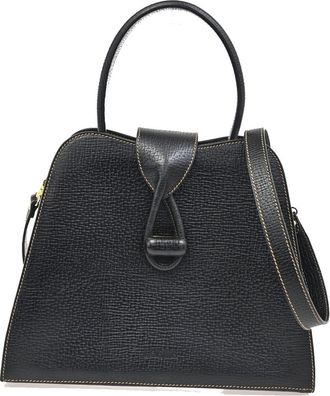 Loewe Turn Lock Leather Black Leather Bag (Pre-Owned)