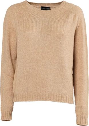 Roberto Collina Bruine Sweater Marrone Aw 23 - Dames - Ronde hals truien - Bruin - XS - Wol - Truien & Vesten