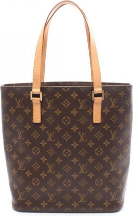 Louis Vuitton Brown Monogram Coated Canvas Leather Tote Bag (Pre-Owned)