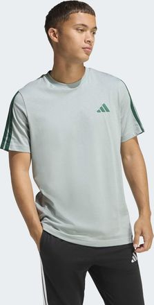 adidas T-Shirt ADIDAS SPORTSWEAR 3-STREIFEN, Herren, Gr. XXL, wonder sage, collegiate gr&uuml;n, Obermaterial: 100% Baumwolle, Rundhals, Shirts T-Shirt