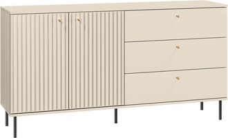 Petits Meubles Aparador 2 puertas 3 cajones estratificado Beige