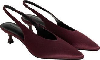 LilySilk Womens Pointed Toe Slingback Kitten Heels Ladies Lambskin and Leather Lining Pumps with Elastic Side Strap and Balanced Heel for Date Wedding Party(Pi