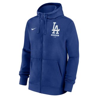 Nike Los Angeles Dodgers Lockup Nike Mens MLB Full-Zip Hoodie in Blue | 01NC4EWLD-LU7
