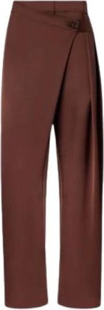 Pinko Pinko, Broeken, Dames, Bruin, S, Wide Broeken