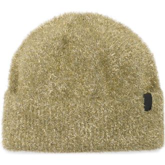 AllSaints Metallic Eyelash Knit Beanie in Khaki at Nordstrom Rack