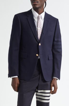 Thom Browne 4-Bar Wool & Cashmere Flannel Sport Coat in Navy at Nordstrom