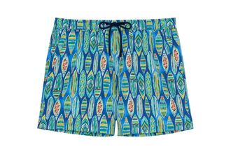 HOM Mens Short de Bain Marbella Swim Briefs, Blue Print, L