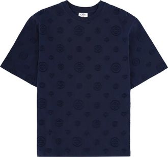 Casablanca Applique Monogram Oversized T-shirt - Heren - T-shirts - Blauw - M - Katoen - Tops