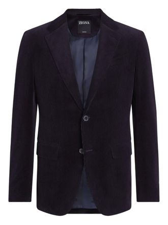 Ermenegildo Zegna corduroy single-breasted blazer - Blue